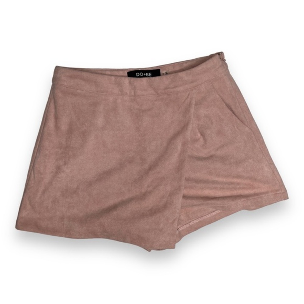 DO+BE Suede Skort Rose Gold Color With Side Zipper And Pocket‎
